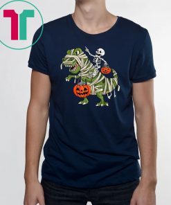Skeleton Riding T-Rex Halloween shirt