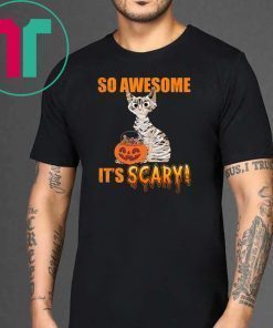 So Awesome It's Scary Mummy Cat Halloween Kid T-shirt