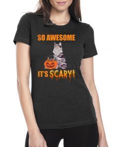So Awesome It's Scary Mummy Chartreux Cat Halloween Kid T-shirt