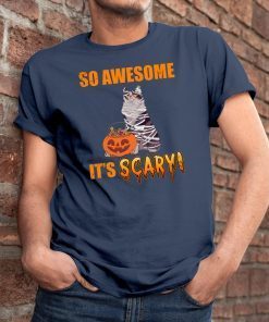 So Awesome It's Scary Mummy Chartreux Cat Halloween Kid T-shirt