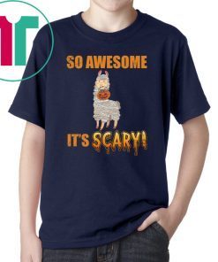 So Awesome It's Scary Mummy Llama Halloween Kid T-shirt