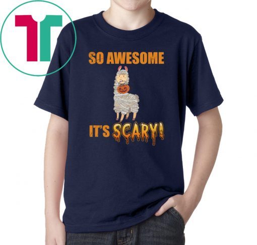 So Awesome It's Scary Mummy Llama Halloween Kid T-shirt