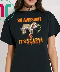 So Awesome It's Scary Mummy Sloth Halloween Kid T-shirt