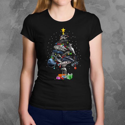 Star Wars ship Christmas tree Tee Shirt