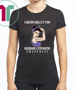 For Cancer Warrior I Wear Violet For Hodgkin Lymphoma Awareness T-Shirt