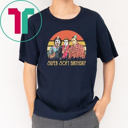 Vintage horror movie characters super soft birthday shirt