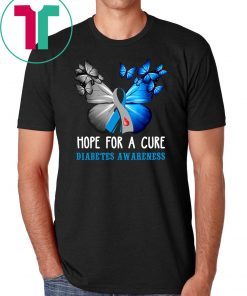 butterfly hope for a cure diabetes awareness shirt