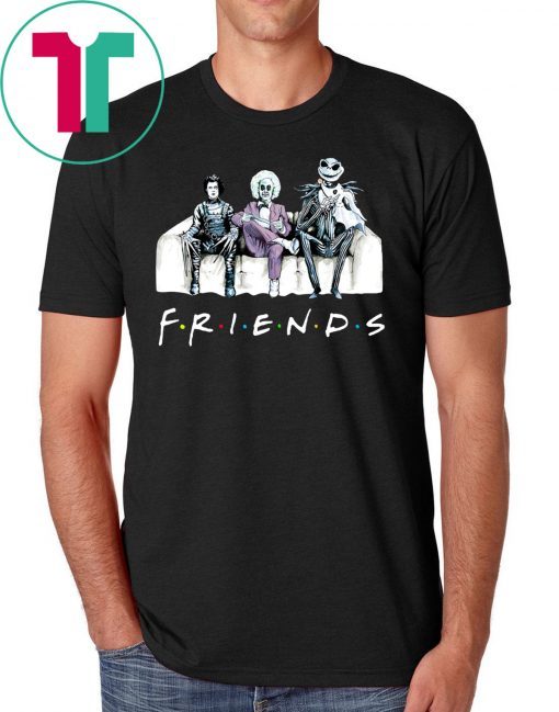 friends tv show beetlejuice edward scissorhands and jack skellington shirt