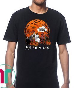 friends tv show horror movie characters and jesus and that's how l saved the haloween shirt