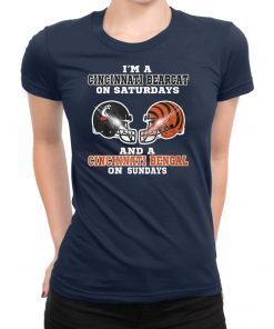 im a cincinnati bearcat on saturdays and a cincinnati bengal on sundays shirt