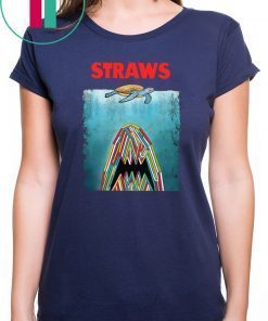 shark plastic straws save the turtle Shirt