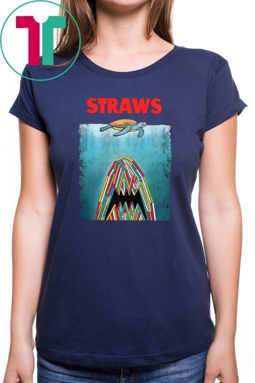 shark plastic straws save the turtle Shirt