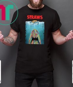 shark plastic straws save the turtle Shirt