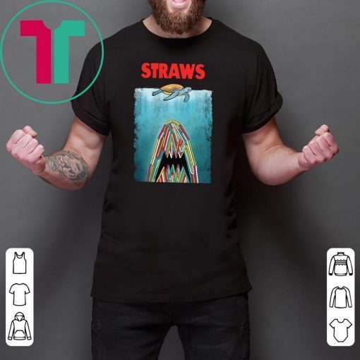 shark plastic straws save the turtle Shirt