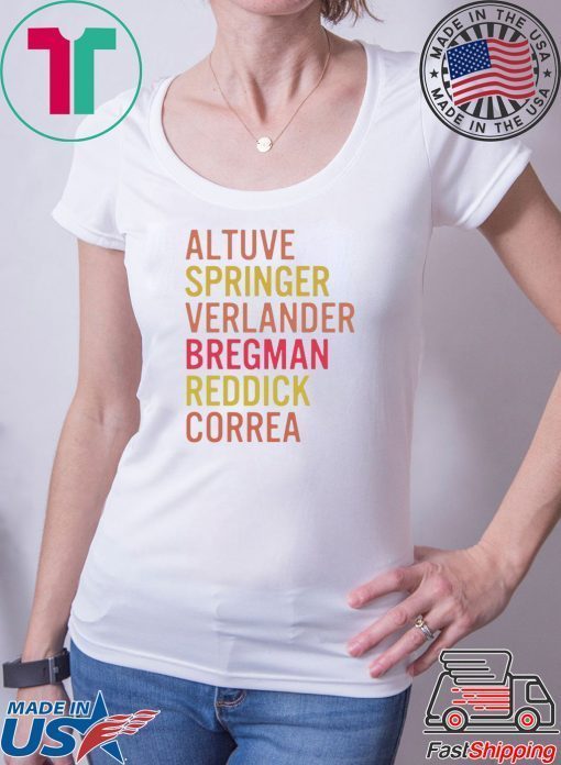 Altuve Springer Verlander Bregman Bregman Reddick Correa Astros Tee Shirts