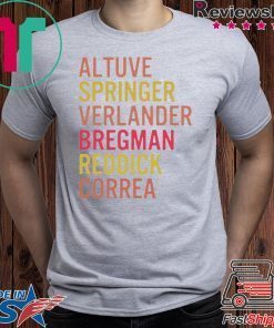 Altuve Springer Verlander Bregman Bregman Reddick Correa Astros Tee Shirts