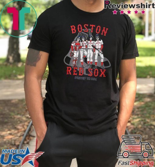 Boston red sox dressed to kill kiss rock band shirt