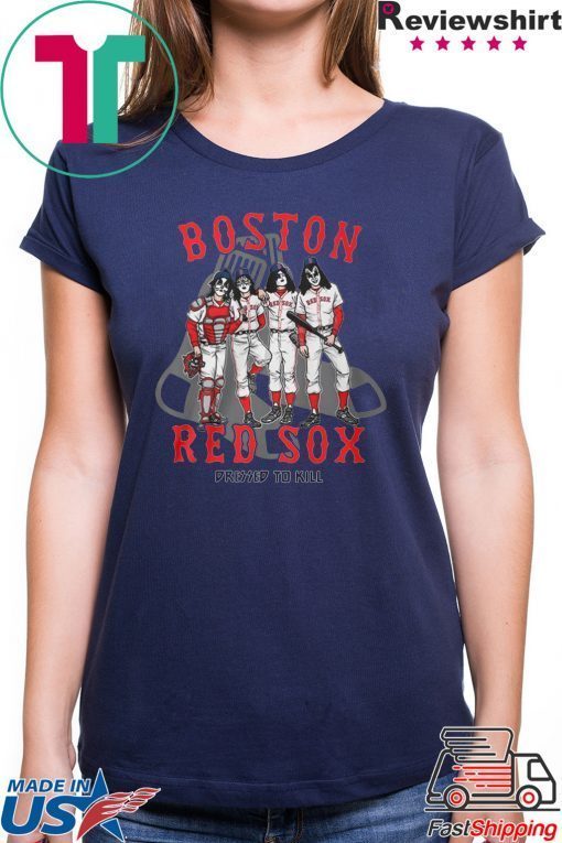 Boston red sox dressed to kill kiss rock band shirt