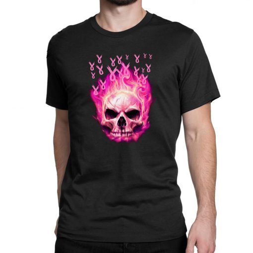 Breast cancer awareness fire skull Shirt