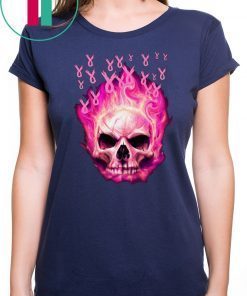 Breast cancer awareness fire skull Shirt