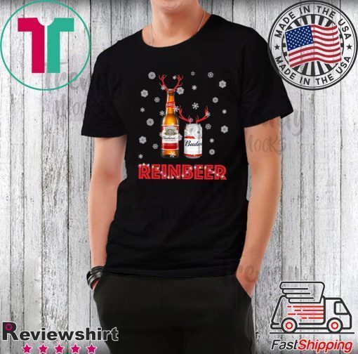 Budweiser Reinbeer Funny Beer Reindeer Christmas T-Shirt