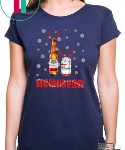 Budweiser Reinbeer Funny Beer Reindeer Christmas T-Shirt