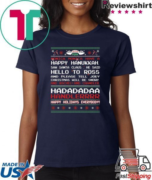 Central Perk monica monica have a happy hanukkah ugly christmas shirt