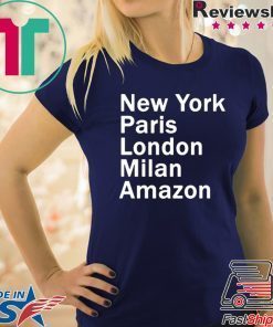 HEIDI KLUM – NEW YORK PARIS LONDON MILAN AMAZON BLACK SHIRT For Mens Womens