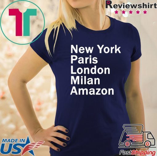 HEIDI KLUM – NEW YORK PARIS LONDON MILAN AMAZON BLACK SHIRT For Mens Womens