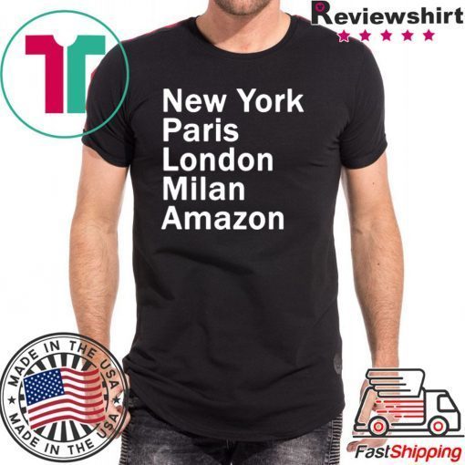 HEIDI KLUM – NEW YORK PARIS LONDON MILAN AMAZON BLACK SHIRT For Mens Womens