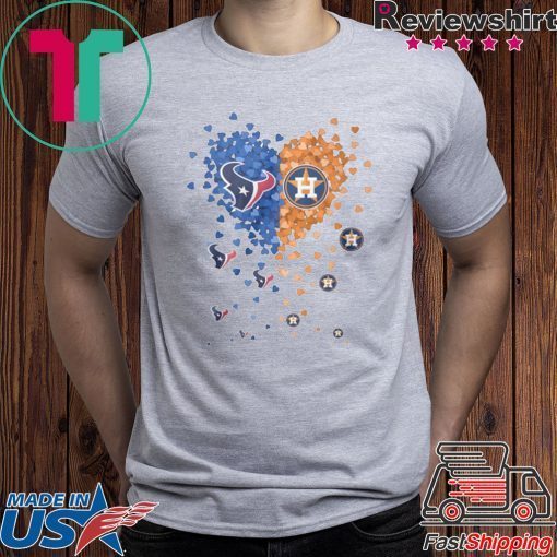 Heart butterfly love houston texans and houston astros shirt