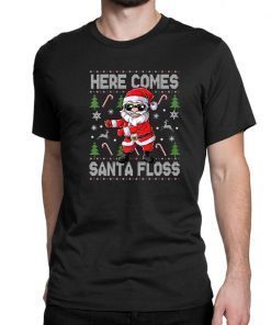 Here Comes Santa Floss Ugly Christmas Shirt