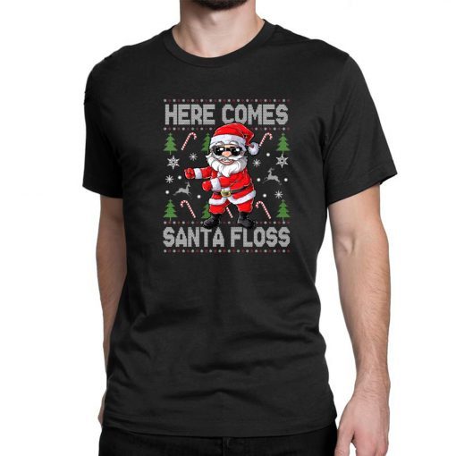 Here Comes Santa Floss Ugly Christmas Shirt