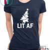 LIT AF Funny Christmas T-Shirt