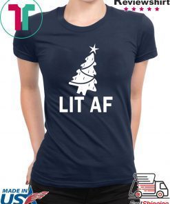 LIT AF Funny Christmas T-Shirt