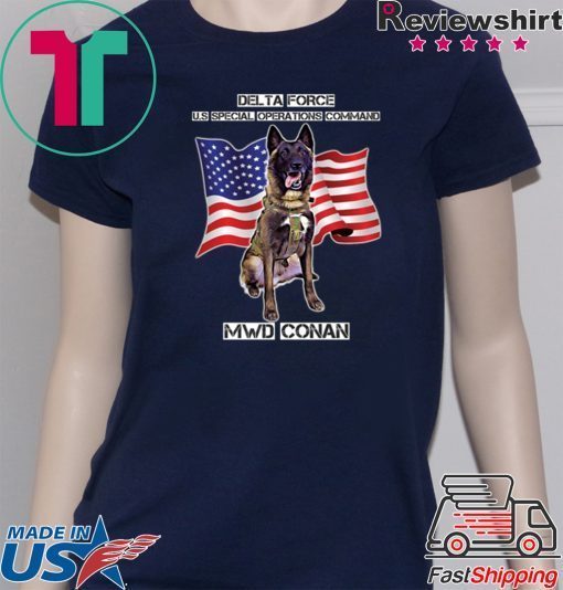 MWD Conan Delta Force Special Operations Command US Flag Tee Shirt