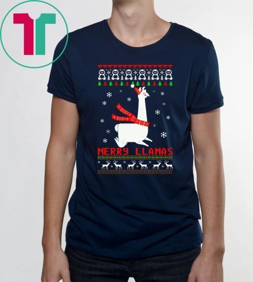 Merry Llamas Christmas T-Shirt