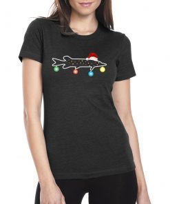 Muskie Fishing Christmas Santa Hat T-Shirt