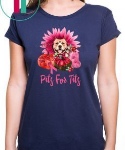 Pitbull pits for tits gerbera pumpkin breast cancer awareness T-Shirt