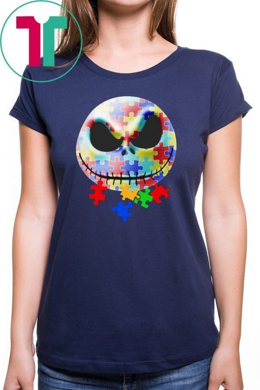 Premium Jack Skellington face puzzle Autism shirt