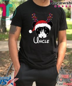 Reindeer Mickey Uncle Disney Castle Family Christmas T-Shirt