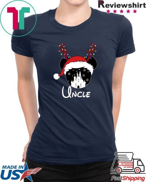 Reindeer Mickey Uncle Disney Castle Family Christmas T-Shirt