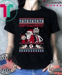 Rick Morty Happy Human holiday Christmas T-Shirt