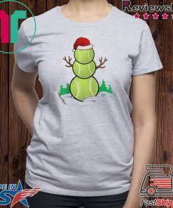 TENNIS SNOWMAN FUNNY SANTA HAT GIFT PARTY CHRISTMAS TSHIRT