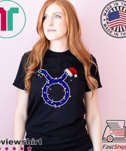 Taurus Zodiac Sign In Christmas Lights And Santa’s Hat T-Shirt