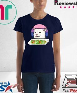 Angry women yelling at confused cat at dinner table meme Unisex Shirt