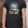Angry women yelling at confused cat at dinner table meme Tee Shirts