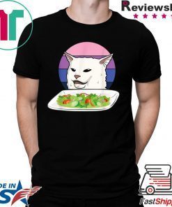 Angry women yelling at confused cat at dinner table meme Unisex Shirt