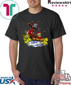 Baby Yoda Star Wars Walking Under The Snow Christmas T-Shirt