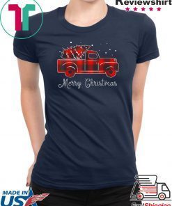 Buffalo Plaid Christmas Tree Red Truck T Shirt T-Shirt